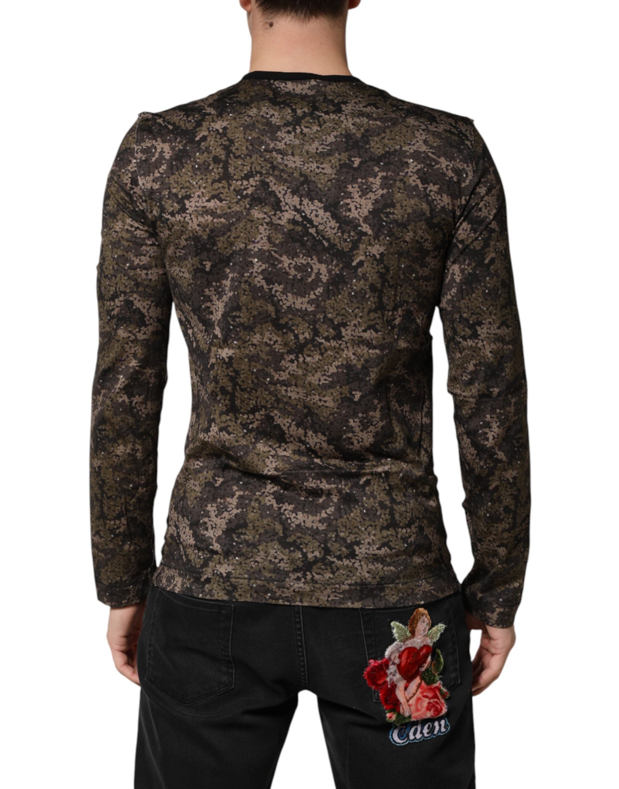 Dolce & Gabbana Multicolor Camouflage Long Sleeves T-shirt Dolce & Gabbana