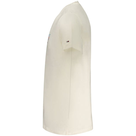 Tommy Hilfiger Bianco Cotton Men T-Shirt Tommy Hilfiger