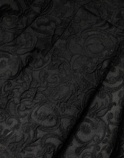 Dolce & Gabbana Black Floral Brocade High Waisted Trouser Pants Dolce & Gabbana