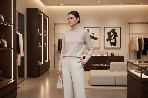 Pull femme en viscose beige Norvège 1963