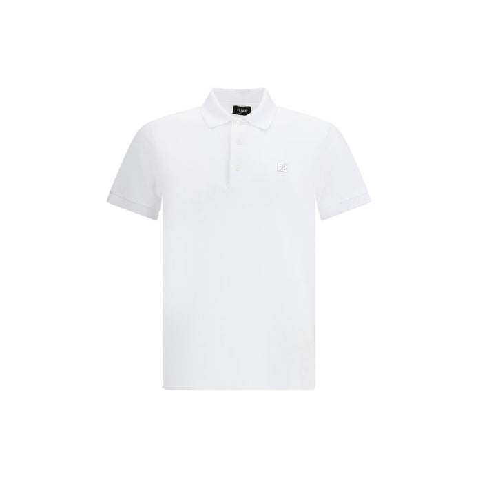 Fendi White Cotton Polo Shirt Fendi