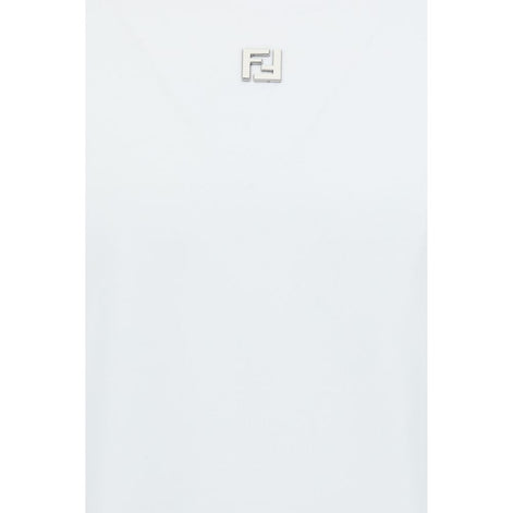 Fendi White Cotton T-Shirt Fendi