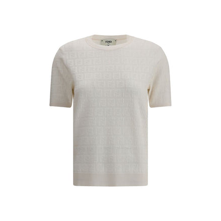 Fendi White Viscose T-Shirt Fendi