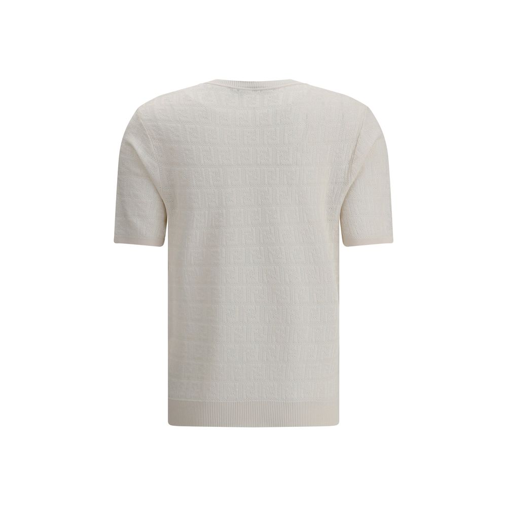 Fendi White Viscose T-Shirt Fendi