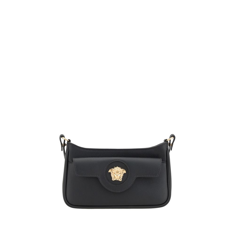 Versace Black Calf Leather Bos Taurus Shoulder Bag Versace