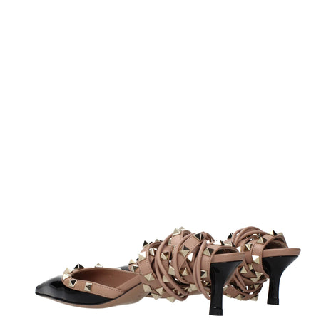 Valentino Garavani Black Leather Strap-On Sandals Valentino Garavani