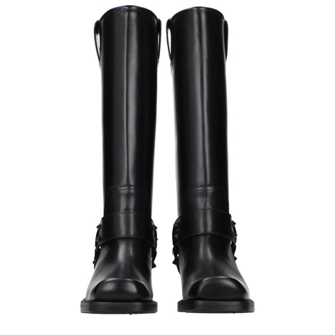 Valentino Garavani Black Leather Boots Valentino Garavani