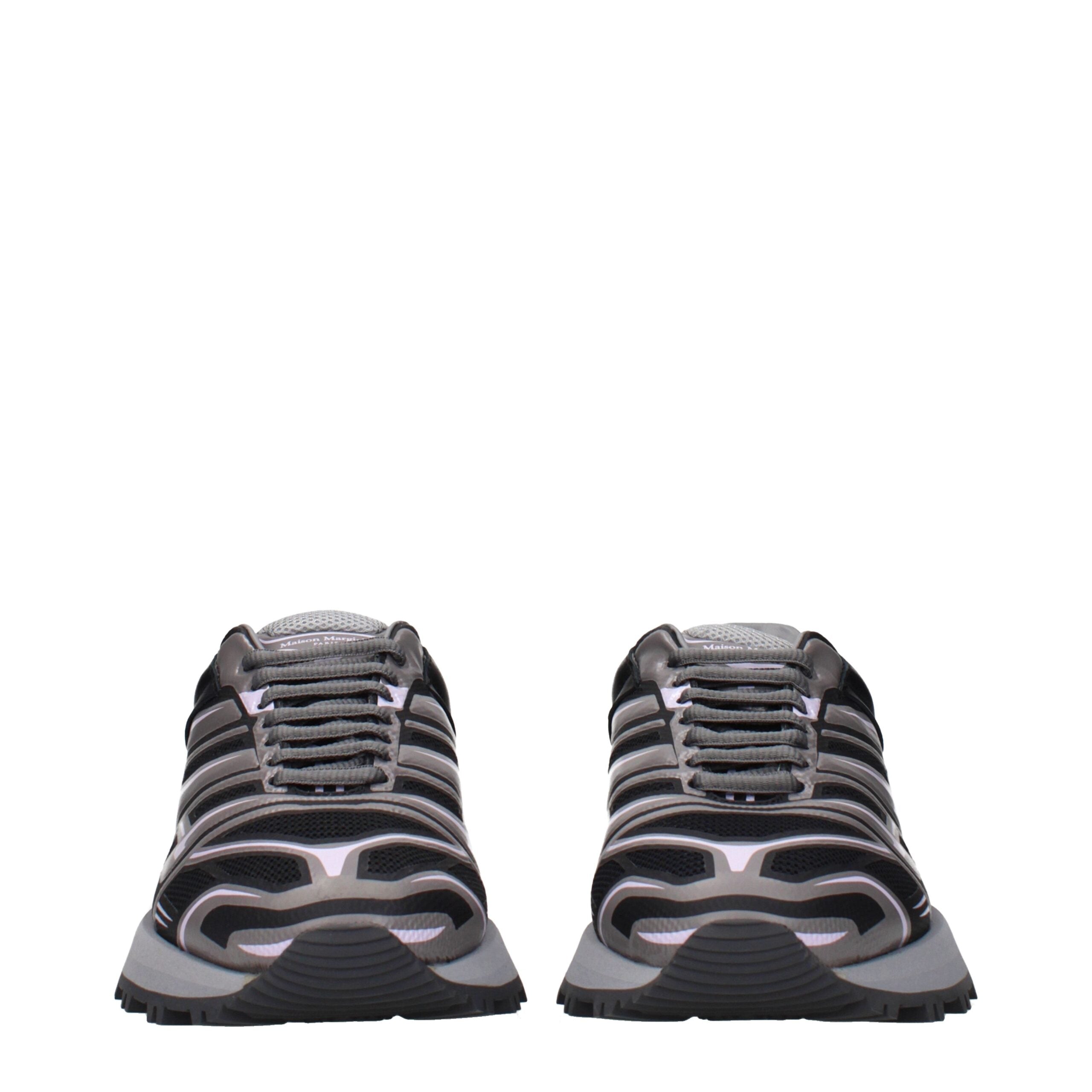 Maison Margiela Black Fabric Athletic Sneakers Maison Margiela
