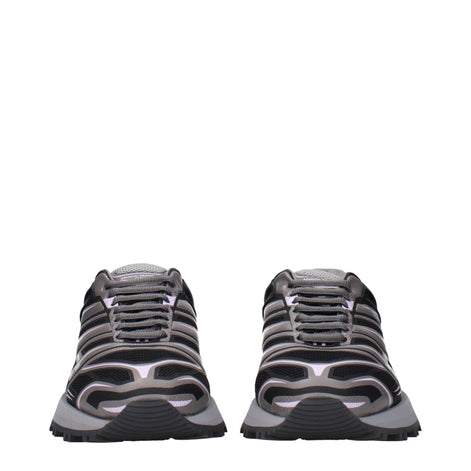Maison Margiela Black Fabric Athletic Sneakers Maison Margiela