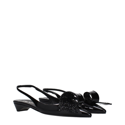 Prada Black Leather Flat Sandals Prada