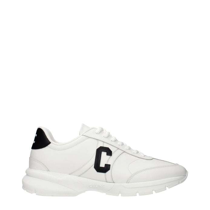 Celine White Leather Athletic Sneakers Celine
