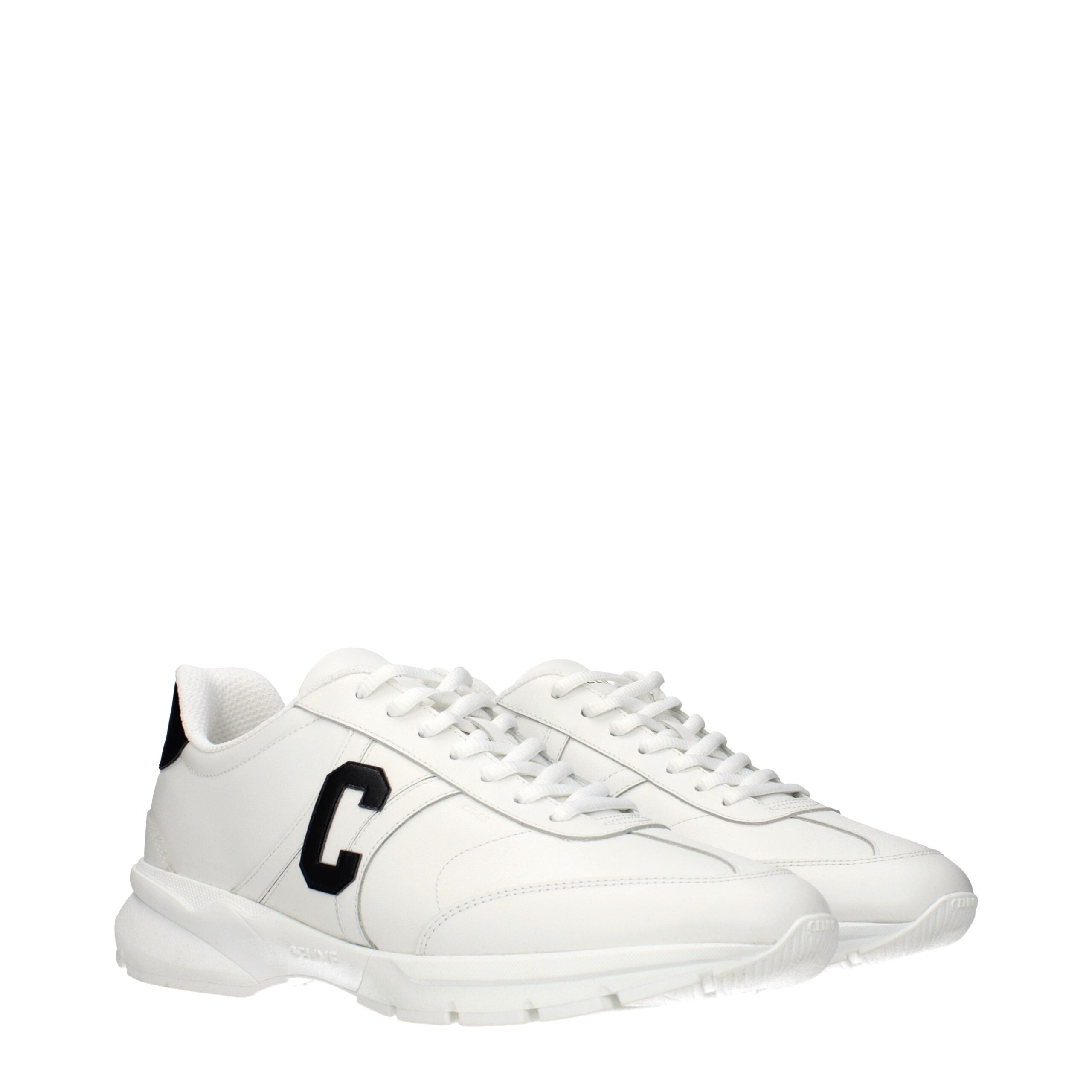 Celine White Leather Athletic Sneakers Celine