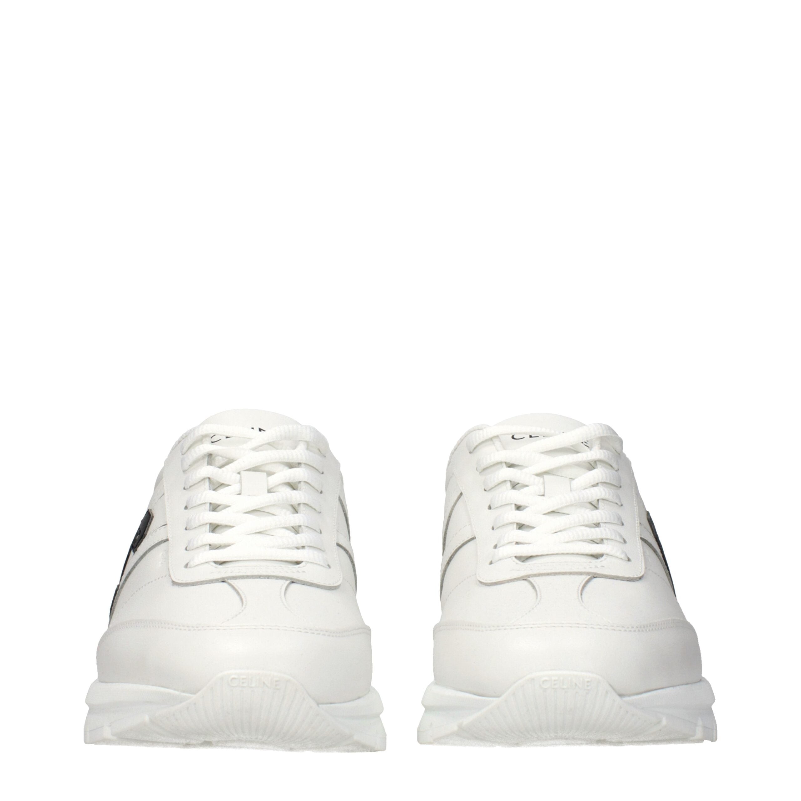 Celine White Leather Athletic Sneakers Celine