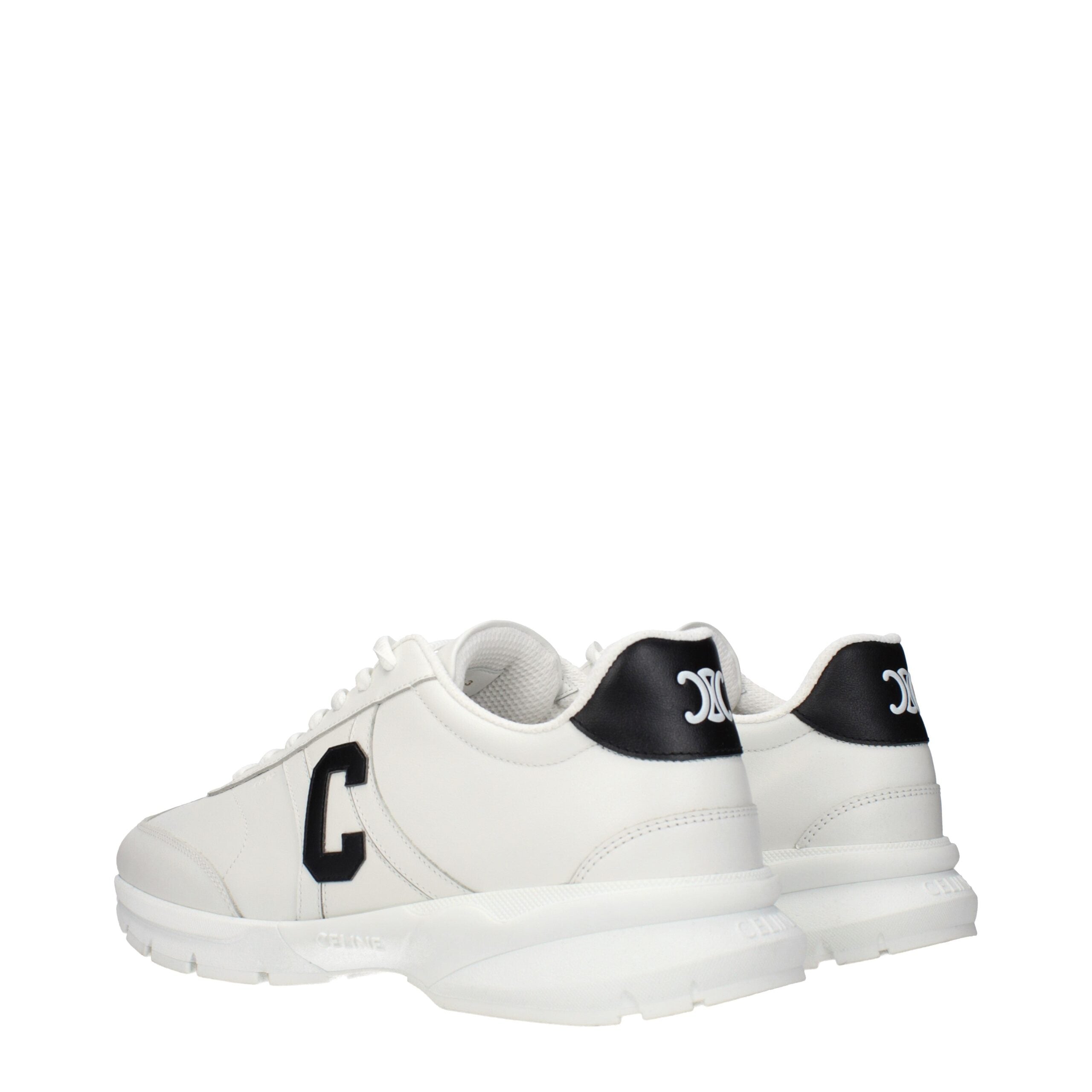 Celine White Leather Athletic Sneakers Celine