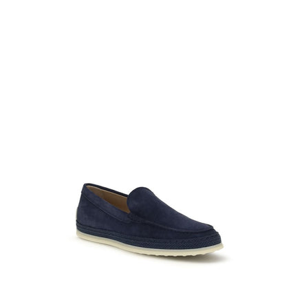 Tod's Blue Calf Leather Bos Taurus Slip-On Loafers Tod's