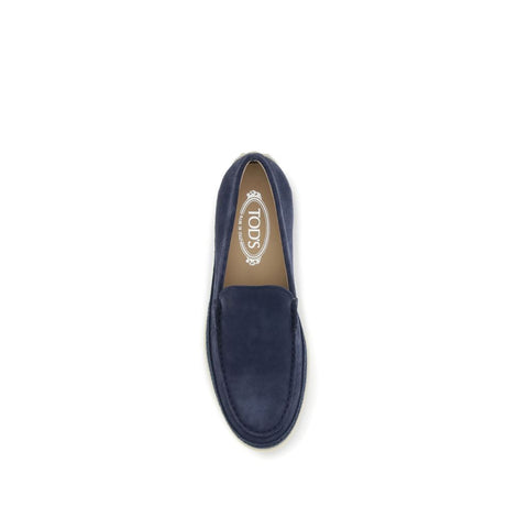 Tod's Blue Calf Leather Bos Taurus Slip-On Loafers Tod's