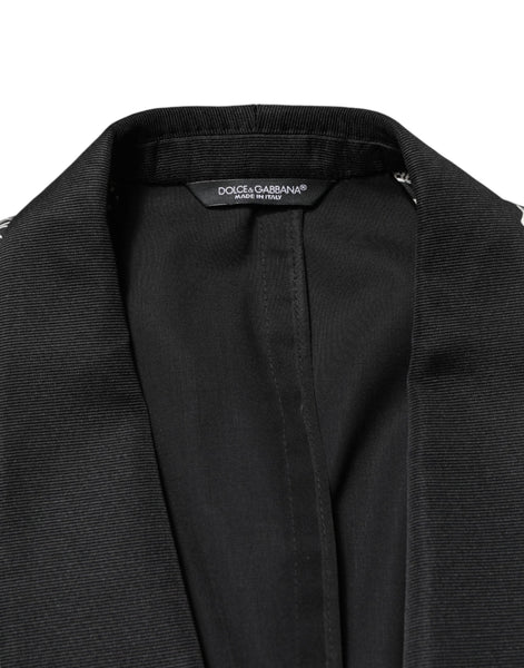 Dolce & Gabbana Black Jazz Club Silk Single Breasted Blazer Dolce & Gabbana