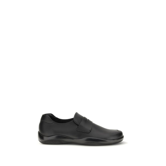 Prada Black Calf Leather Bos Taurus Slip-On Loafers Prada