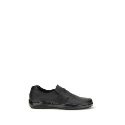 Prada Black Calf Leather Bos Taurus Slip-On Loafers Prada