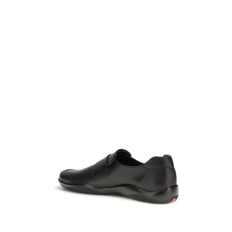 Prada Black Calf Leather Bos Taurus Slip-On Loafers Prada