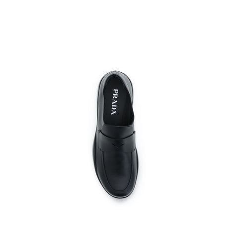 Prada Black Calf Leather Bos Taurus Slip-On Loafers Prada