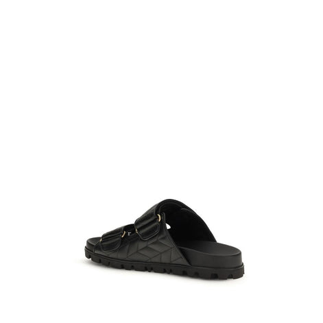 Miu Miu Black Napa Leather / Calf Bos Taurus Slippers Miu Miu