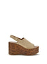Chloé Beige Lamb Ovis Aries Aries Platform Sandals Chloé