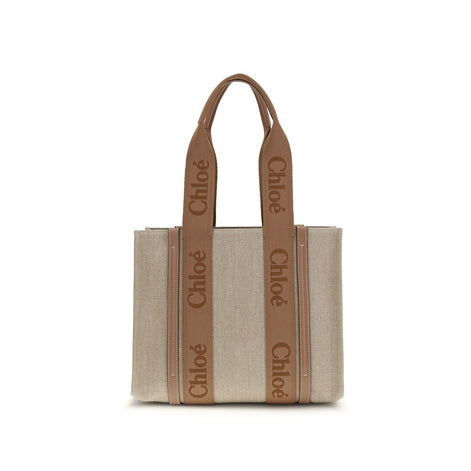 Chloé Beige Linen Shoulder Bag Chloé