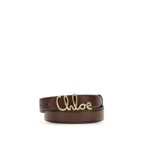 Chloé Brown Calf Leather Bos Taurus Regular Belt Chloé