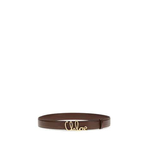 Chloé Brown Calf Leather Bos Taurus Regular Belt Chloé