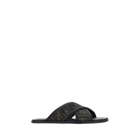 Fendi Black Rubber Slippers Fendi