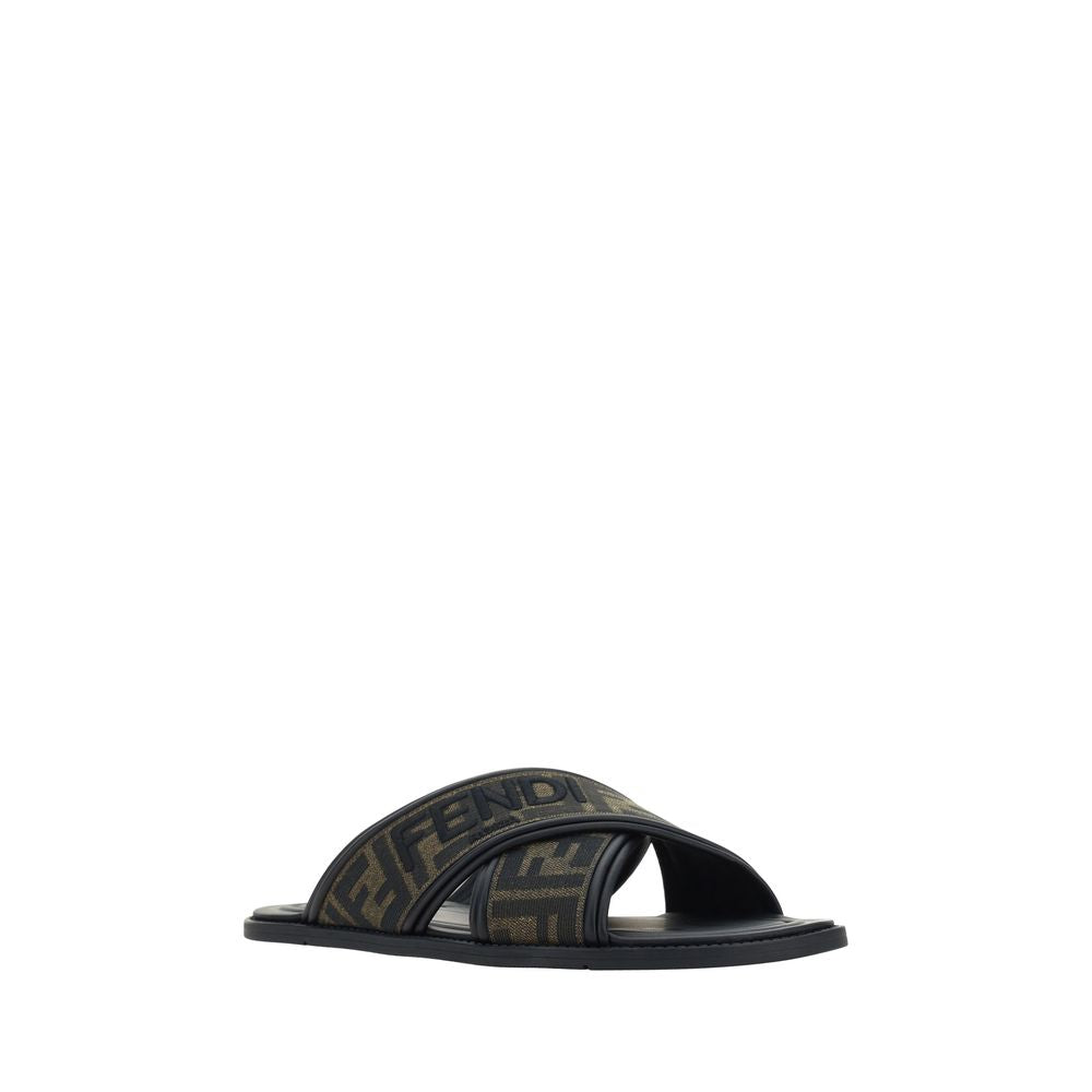 Fendi Black Rubber Slippers Fendi