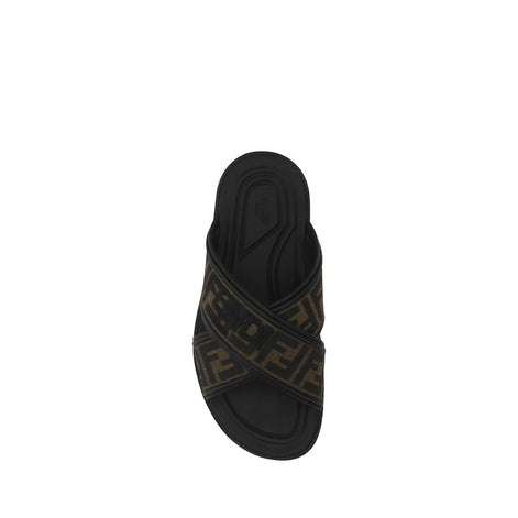 Fendi Black Rubber Slippers Fendi