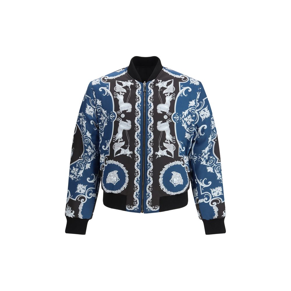 Versace Black Polyamide Bomber Versace