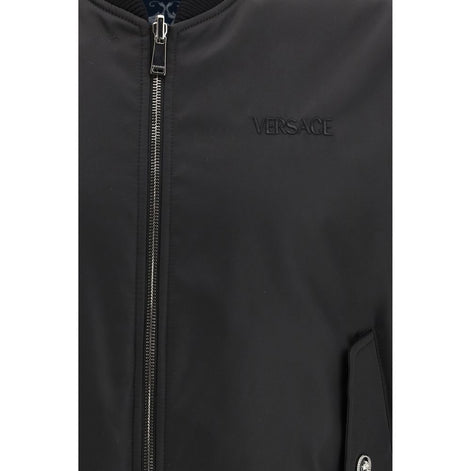 Versace Black Polyamide Bomber Versace