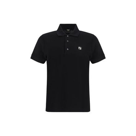 Fendi Black Cotton Polo Shirt Fendi