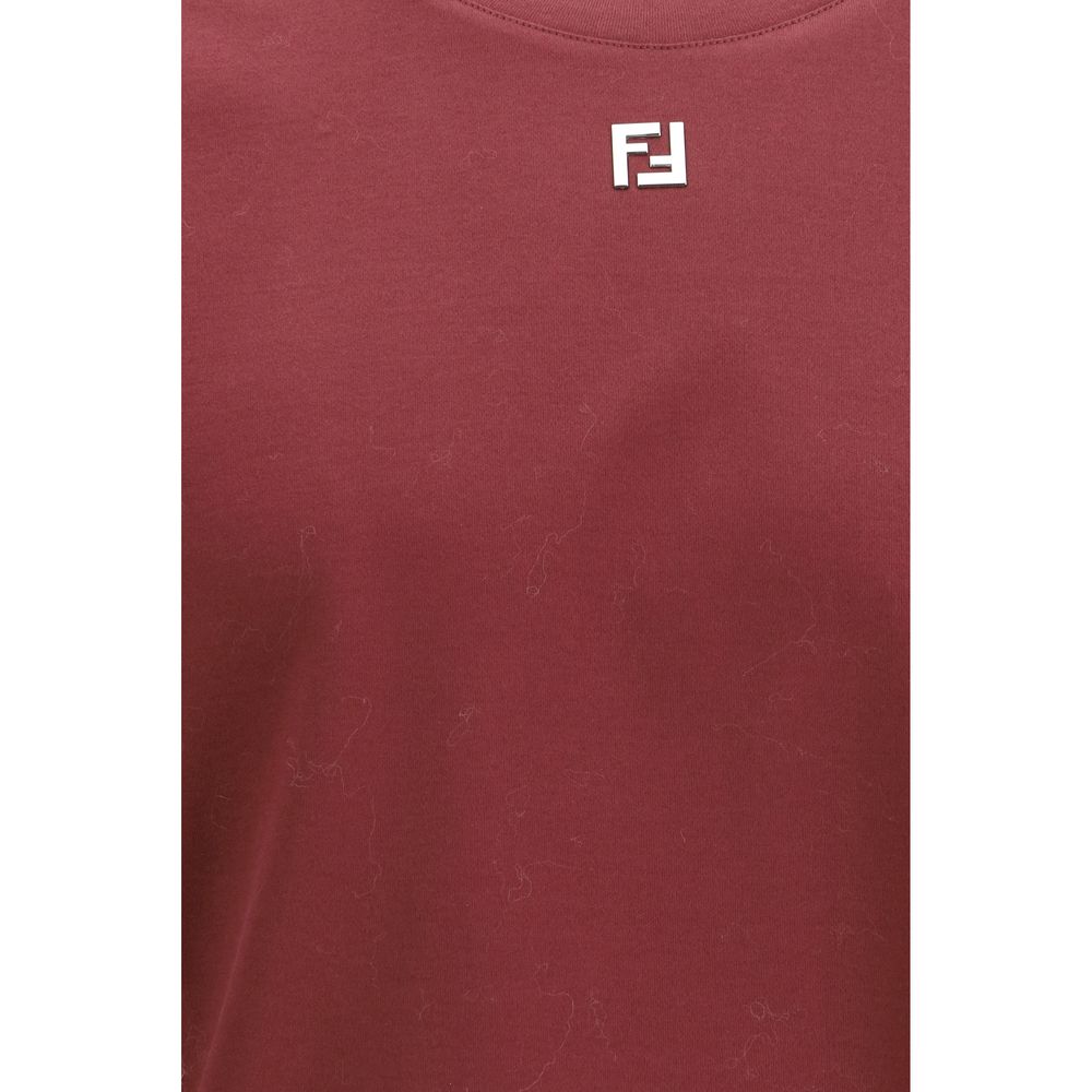 Fendi Bordeaux Cotton T-Shirt Fendi