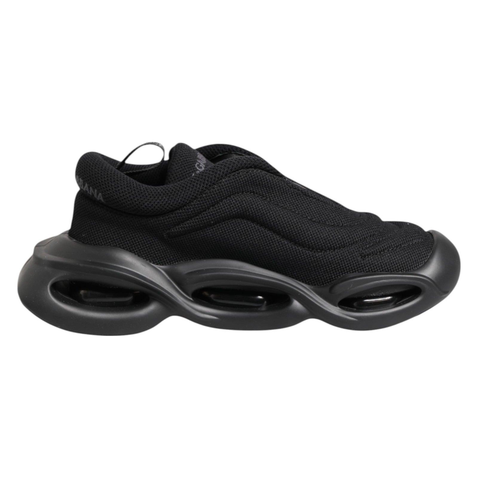 Baskets basses noires Dolce & Gabbana à enfiler, style vague