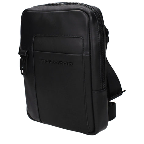 Piquadro Black Leather Crossbody Bag Piquadro