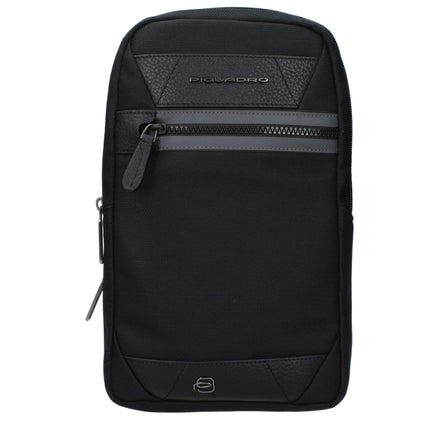 Piquadro Black Fabric Crossbody Bag Piquadro