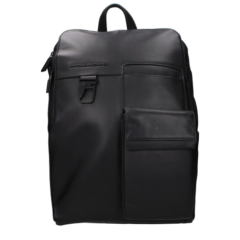 Piquadro Black Leather Backpack Piquadro