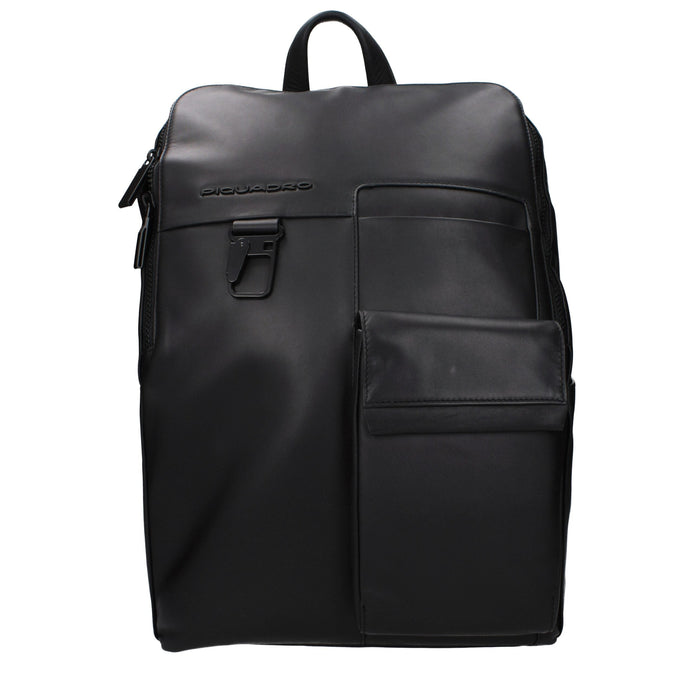 Piquadro Black Leather Backpack Piquadro