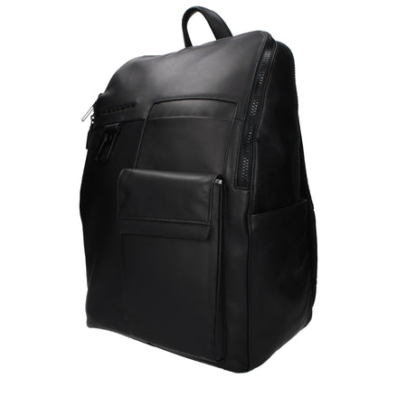 Piquadro Black Leather Backpack Piquadro