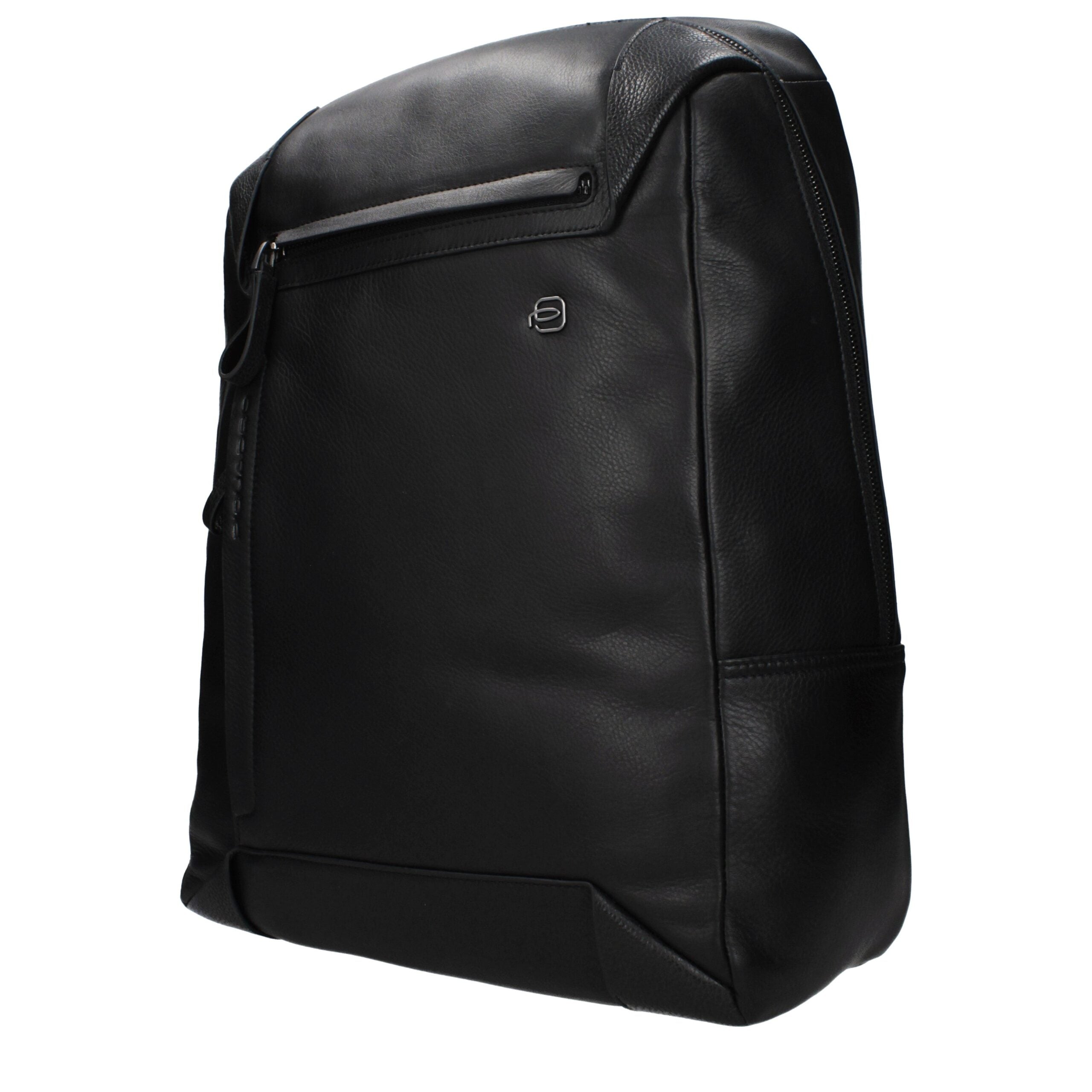 Piquadro Black Leather Backpack Piquadro