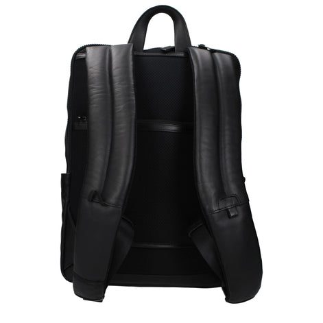 Piquadro Black Leather Backpack Piquadro
