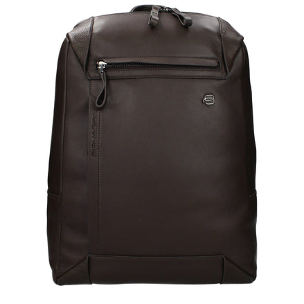 Piquadro Brown Leather Backpack Piquadro