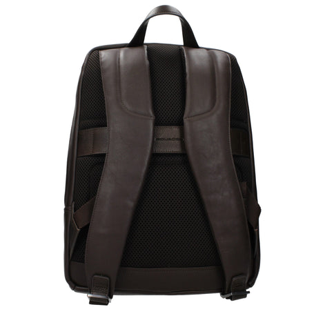 Piquadro Brown Leather Backpack Piquadro