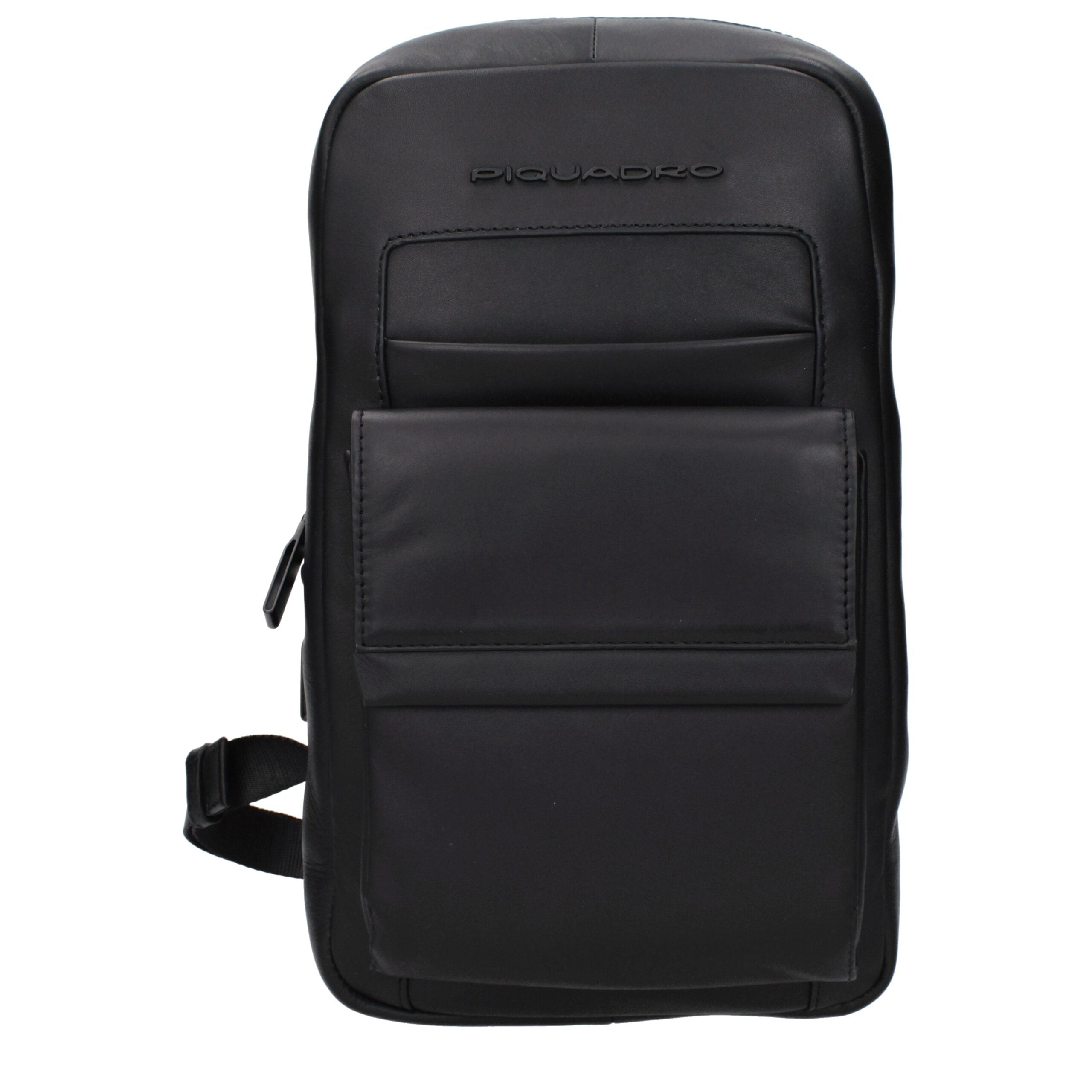 Piquadro Black Leather Backpack Piquadro