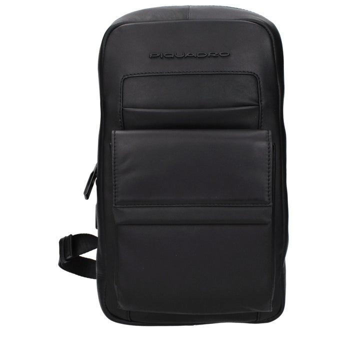 Piquadro Black Leather Backpack Piquadro