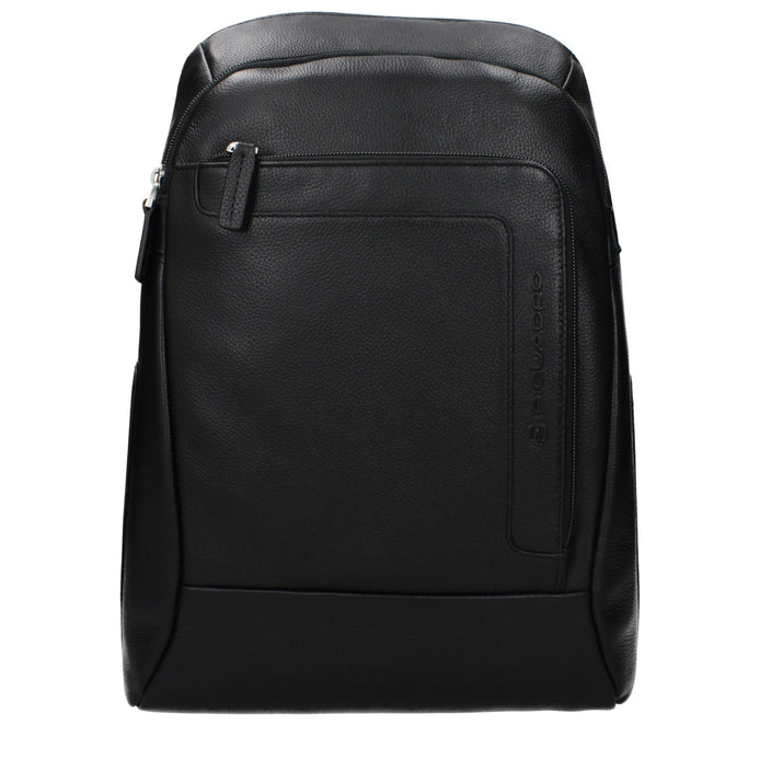 Piquadro Black Leather Backpack Piquadro